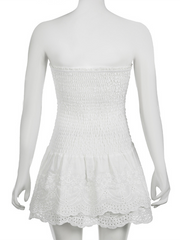 sexy hollow cake skirt tube top dress