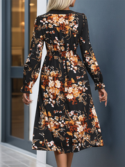 Printed Midi Fall Dress
