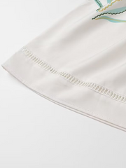 round neck short sleeve long print long dress