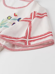 round neck short sleeve long print long dress