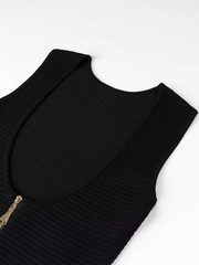 Style Tassel Backless Zipper Dress