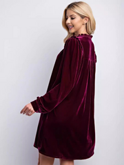 solid color loose straight dress velvet casual simple knee-length skirt