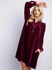 solid color loose straight dress velvet casual simple knee-length skirt