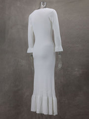 Autumn and winter long slim fit knitted long-sleeved dress