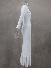 Autumn and winter long slim fit knitted long-sleeved dress