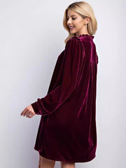 velvet simple solid color loose straight dress
