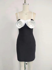 Suspender A-line Short Black Party Dress