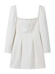 Square Neck Waist Short A-Line Dress