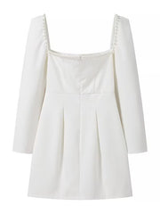 Square Neck Waist Short A-Line Dress