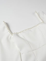 Square Neck Waist Short A-Line Dress