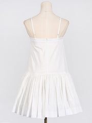 Hot girl style ruffled suspender skirt niche design printed short dress