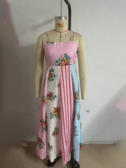 graffiti print suspender dress