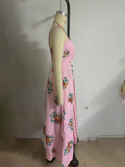 graffiti print suspender dress