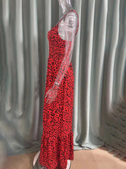 Leopard Print V-Neck Dress