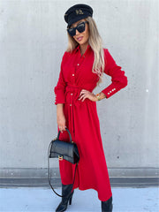 long skirt solid color cardigan long sleeve dress