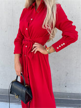 long skirt solid color cardigan long sleeve dress