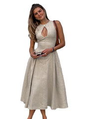 Midi Dress Sexy Hollow A-line Dress