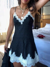 Striped Splicing Dress