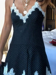 Striped Splicing Dress