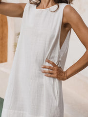 solid color sleeveless dress home clothes