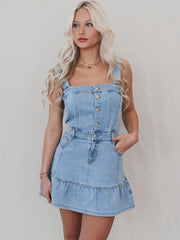Suspender Hottie Denim Dress