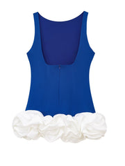 Contrast Color Sleeveless Short Dress