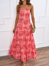 floral halter neck beach Hawaiian holiday dress