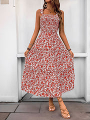 style printed suspender dress