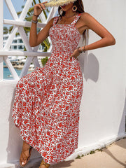 style printed suspender dress