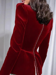 personalized long-sleeved color-blocked pleated hem mini skirt dress