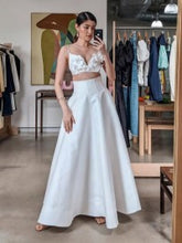 Holiday dress solid color tube top camisole top high waist swing skirt suit