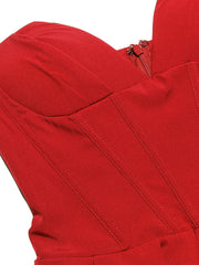 Ladies sexy tube top backless herringbone waist dress