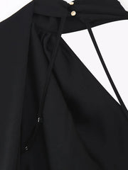 simple single shoulder floor-length dress