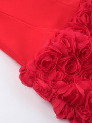 Sexy 3D Flower Texture Tube Top Dress