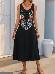 Sleeveless Printed Dress