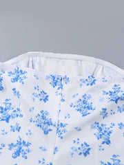 Printed Strapless A-Line Dress