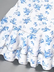 Printed Strapless A-Line Dress