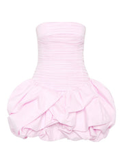 style tube top high waist pleated design tutu dress