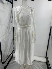 Sexy Solid Color Off-shoulder Backless Dress