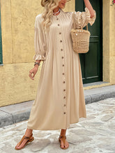 Holiday Commuter Retro Elegant Button Solid Color Dress