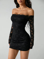 Lace One-Shoulder Dress