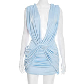 Crisscross Sleeveless Pleated Dress