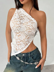 Asymmetrical Single-Shoulder Collar Top