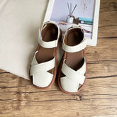 Sandalias de plataforma con tiras cruzadas de velcro