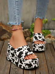 Sandalias de plataforma con tacón grueso y estampado