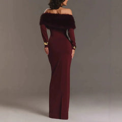 Down-Lined One-Shoulder Dress