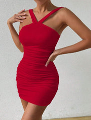 Milk Silk Cross-Halter Dress