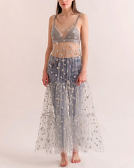 Sequin Sheer Cover-up Dress