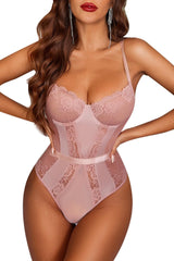 Lace-Finished Fitted One-Piece Dress