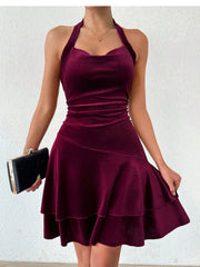 Velvet Halter Dress